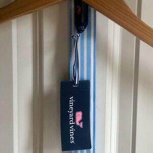 Vineyard Vines Pale Light Blue and White Micro Striped Belt. NWT,NEW!Ladies S